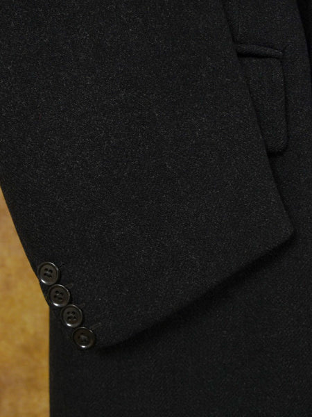 1940s 1950s Harrods London Heavyweight Charcoal Grey D/B Overcoat 38