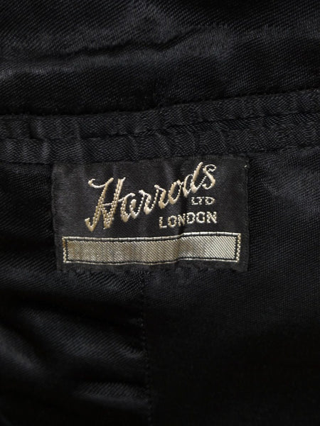 1940s 1950s Harrods London Heavyweight Charcoal Grey D/B Overcoat 38