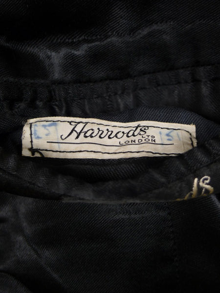 1940s 1950s Harrods London Heavyweight Charcoal Grey D/B Overcoat 38
