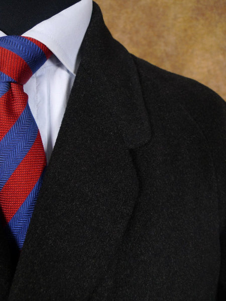 1960s Crombie Heavyweight Charcoal Grey Raglan Overcoat 44-46