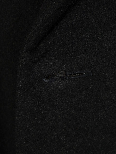 1960s Crombie Heavyweight Charcoal Grey Raglan Overcoat 44-46