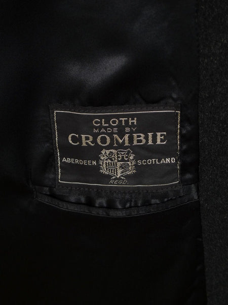 1960s Crombie Heavyweight Charcoal Grey Raglan Overcoat 44-46