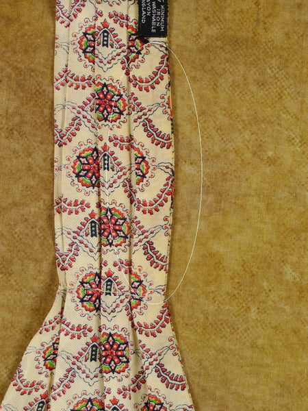 1950s Vintage Sammy Cream / Red Pattern Rayon Cravat