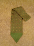 1950s 1960s Vintage Green / Red Pattern Rayon Cravat