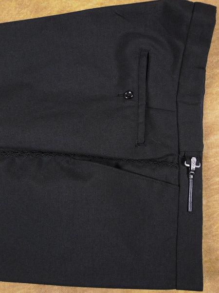 1960s Vintage Black Wool & Mohair Mix Dinner Trousers 40R