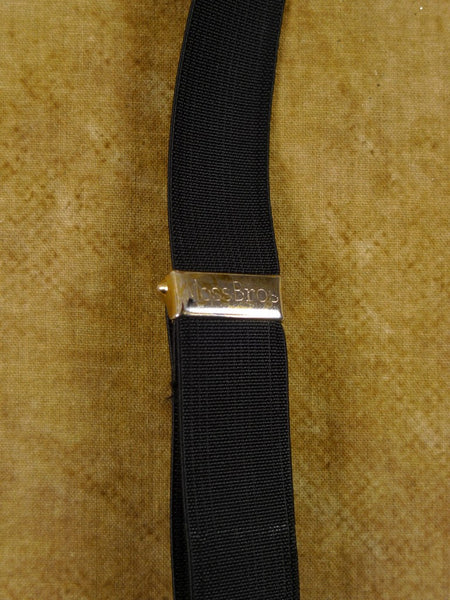 1960s Lightweight Black Wool Dinner Trousers w/ Black Braces 40S