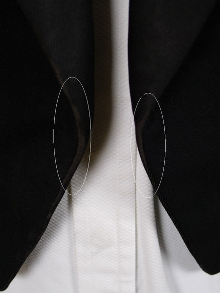 1940s 1950s Tailored Black Barathea Wool Evening Tailcoat 36L