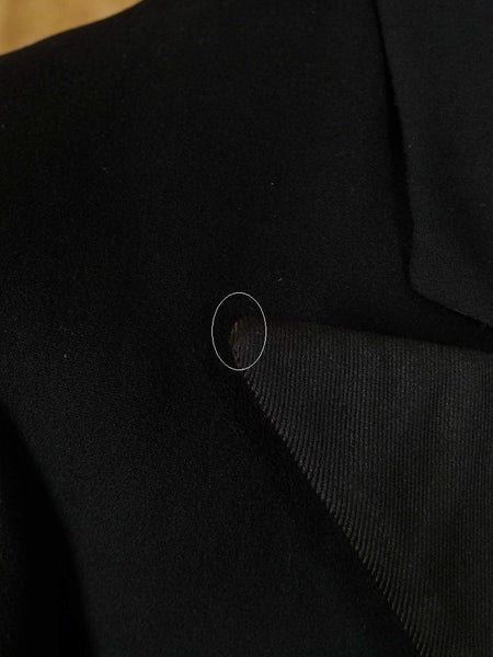 1940s 1950s Tailored Black Barathea Wool Evening Tailcoat 36L