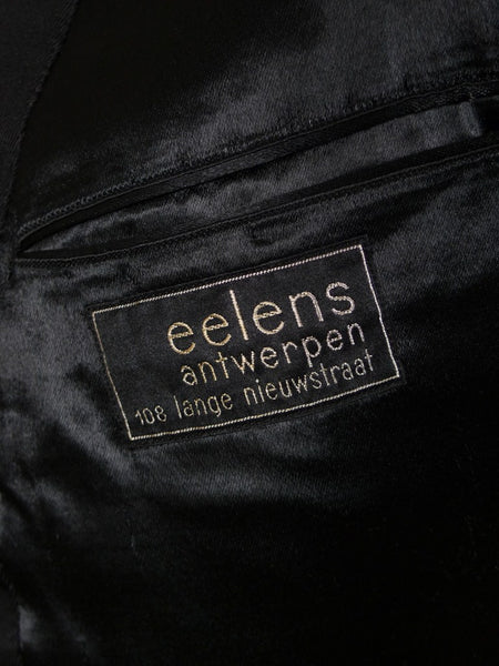 1940s 1950s Tailored Black Barathea Wool Evening Tailcoat 36L