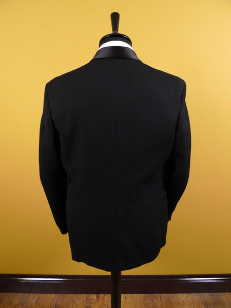 1950s 1960s Vintage Black Barathea Wool Dinner Jacket 39S