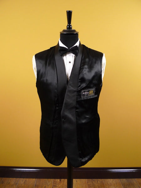1950s 1960s Vintage Black Barathea Wool Dinner Jacket 39S