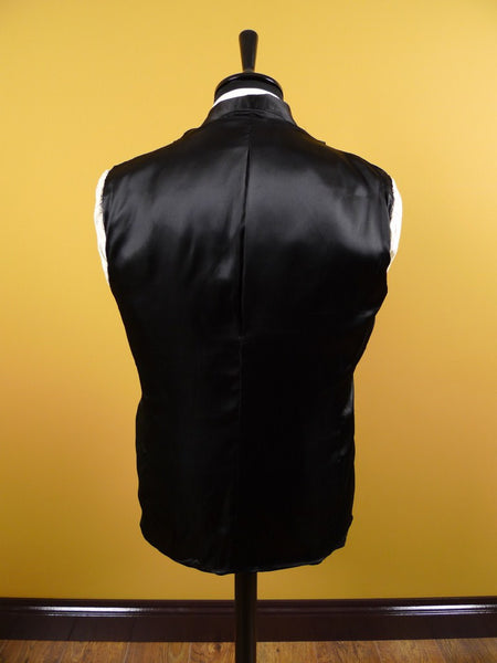 1950s 1960s Vintage Black Barathea Wool Dinner Jacket 39S