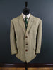 1950s 1960s Vintage Green Houndstooth Harris Tweed Jacket 44S