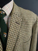 1950s 1960s Vintage Green Houndstooth Harris Tweed Jacket 44S