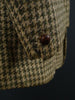 1950s 1960s Vintage Green Houndstooth Harris Tweed Jacket 44S