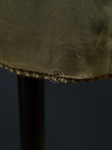 1950s 1960s Vintage Green Houndstooth Harris Tweed Jacket 44S