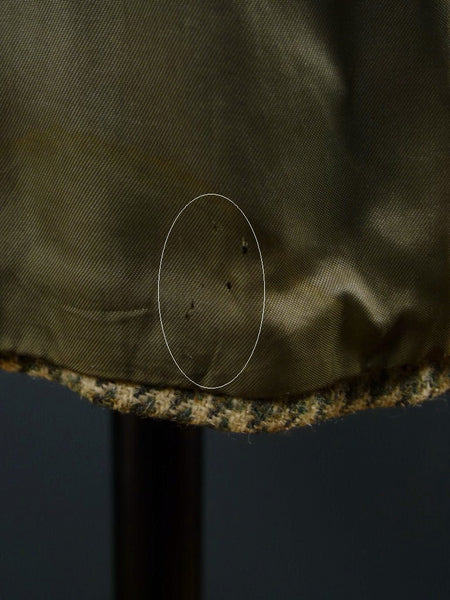 1950s 1960s Vintage Green Houndstooth Harris Tweed Jacket 44S