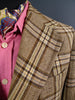 1960S 1970S Bold Check Brown Twist Wool Sports Jacket 39R