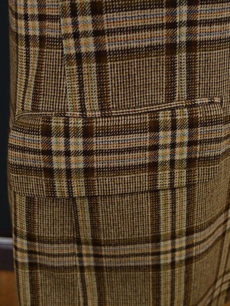 1960S 1970S Bold Check Brown Twist Wool Sports Jacket 39R