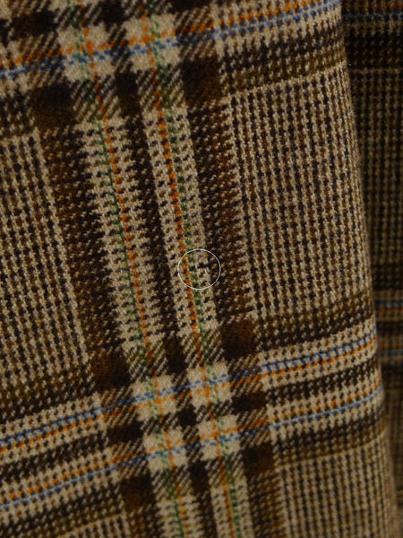 1960S 1970S Bold Check Brown Twist Wool Sports Jacket 39R