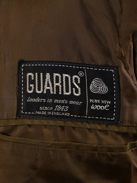 1960S 1970S Bold Check Brown Twist Wool Sports Jacket 39R