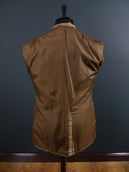 1960S 1970S Bold Check Brown Twist Wool Sports Jacket 39R