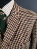 1950s 1960s Vintage Heavyweight Cream / Red & Black Check Harris Tweed Jacket 42S