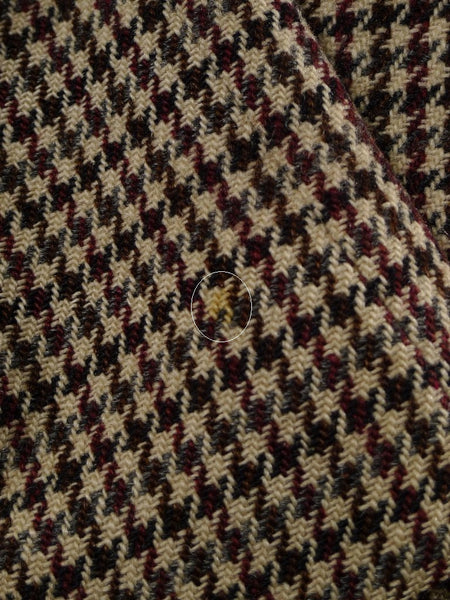 1950s 1960s Vintage Heavyweight Cream / Red & Black Check Harris Tweed Jacket 42S