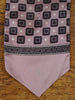 1950s 1960s Vintage Pale Pink & Charcoal Grey Pattern Rayon Cravat