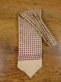 1950s 1960s Vintage Cream / Red Pattern Rayon Cravat