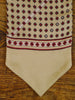 1950s 1960s Vintage Cream / Red Pattern Rayon Cravat