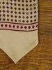 1950s 1960s Vintage Cream / Red Pattern Rayon Cravat