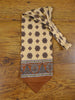 1950s 1960s Vintage Cream / Black & Brown Pattern Rayon Cravat