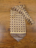 1950s 1960s Vintage Cream / Grey & Black Pattern Rayon Cravat