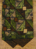 1950s Vintage Brown / Green Geometric Pattern Rayon Cravat