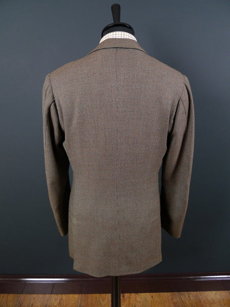 1960 Savile Row Bespoke Green / Brown Fine Check Tweed Jacket 38-40R
