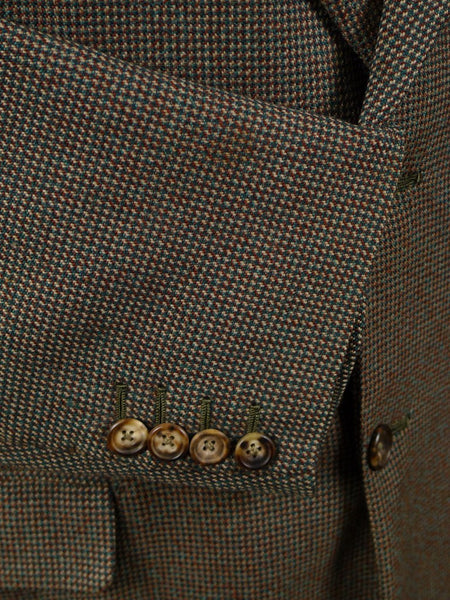 1960 Savile Row Bespoke Green / Brown Fine Check Tweed Jacket 38-40R