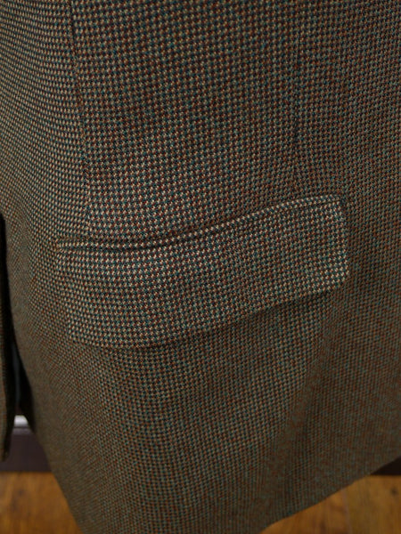 1960 Savile Row Bespoke Green / Brown Fine Check Tweed Jacket 38-40R