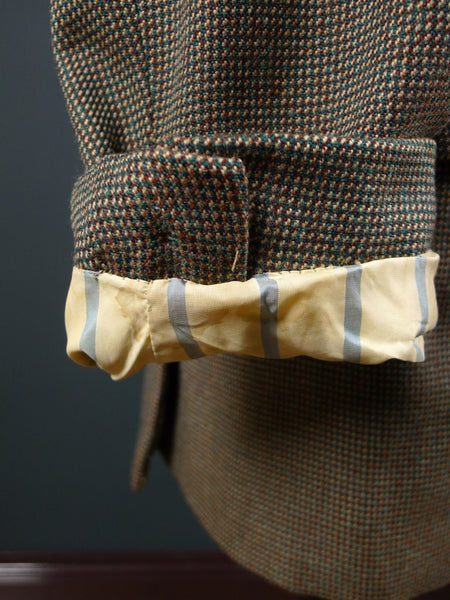 1960 Savile Row Bespoke Green / Brown Fine Check Tweed Jacket 38-40R