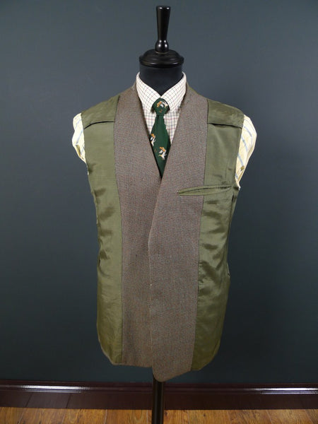 1960 Savile Row Bespoke Green / Brown Fine Check Tweed Jacket 38-40R