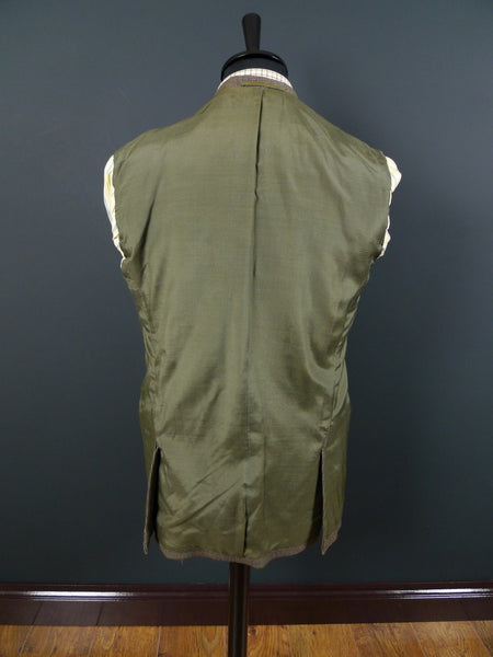 1960 Savile Row Bespoke Green / Brown Fine Check Tweed Jacket 38-40R