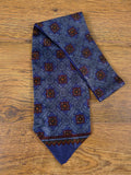 1950s 1960s Vintage Blue / Red Pattern Rayon Cravat