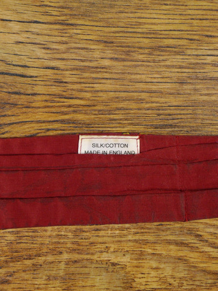 1950s 1960s Vintage Red & Blue Pattern Silk & Cotton Cravat