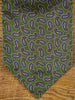 1950s 1960s Vintage Green / Blue Paisley Pattern Silk & Cotton Cravat