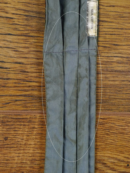 1950s 1960s Vintage Green / Blue Paisley Pattern Silk & Cotton Cravat