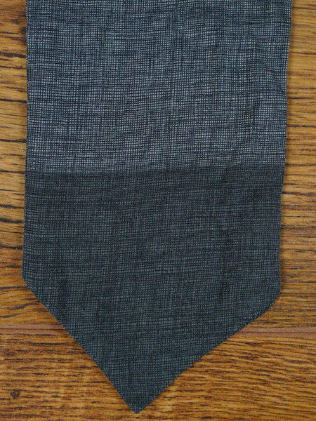 1950s 1960s Vintage Grey / Black Fine Check Rayon Cravat