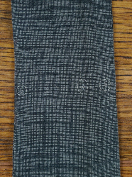 1950s 1960s Vintage Grey / Black Fine Check Rayon Cravat