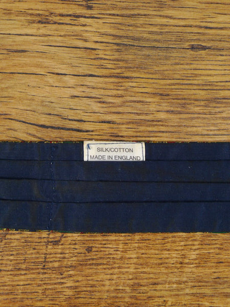 1950s 1960s Vintage Blue / Green & Red Pattern Silk & Cotton Cravat