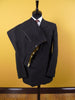 1953 Savile Row Bespoke Black D/B Rope-Stripe Suit in 1940s Style 38R