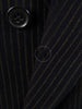 1953 Savile Row Bespoke Black D/B Rope-Stripe Suit in 1940s Style 38R